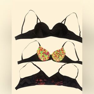 3 cute bras, 38B-C, sold as set.